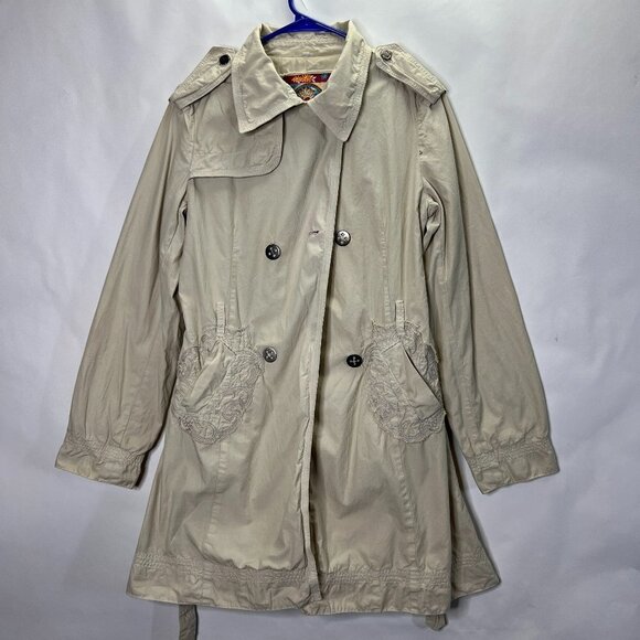 Two Ten Ten Five Trench Coat Size Medium